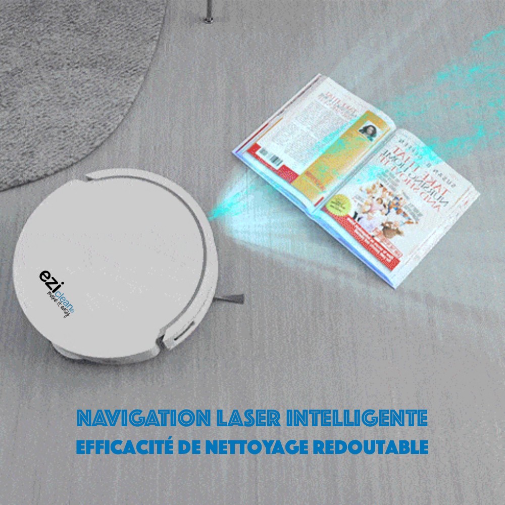 Robot Aspirateur Laveur Connecté Avec Base De Vidage Eziclean® All in One Z12 Ultra